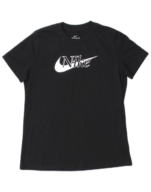 Nike T-shirt graphique pour femme UK 12 Noir moyen