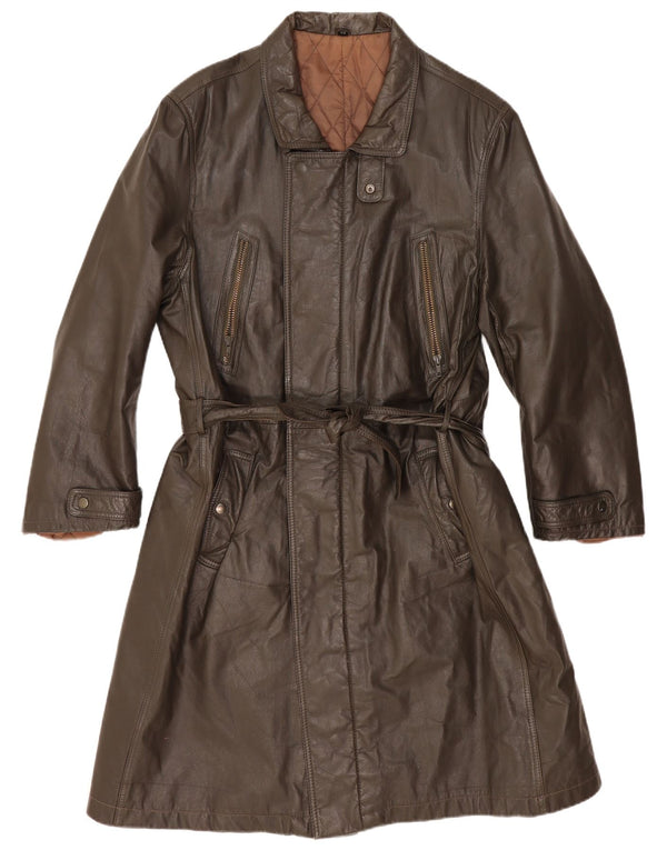 Manteau en cuir homme vintage IT 54 2XL Kaki