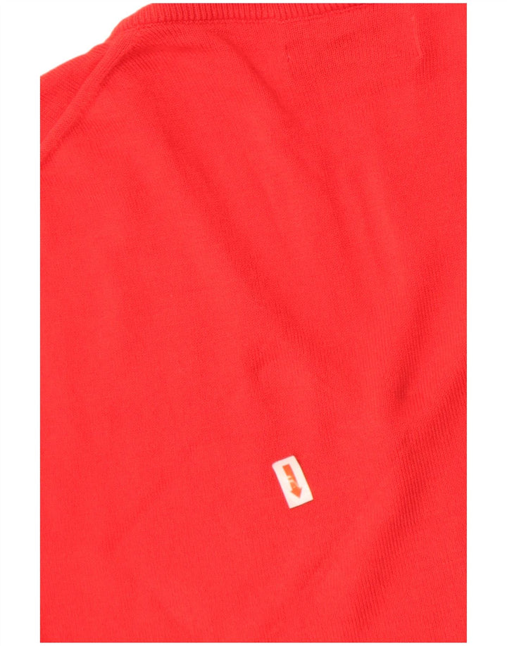 Zara Pull Col V Homme XL Rouge Coton