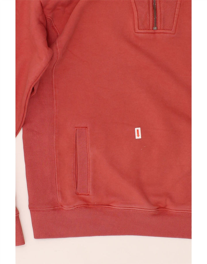 FAT FACE Mens Zip Neck Sweatshirt Jumper Small Red Cotton Vintage Fat Face and Second-Hand Fat Face from Messina Hembry 