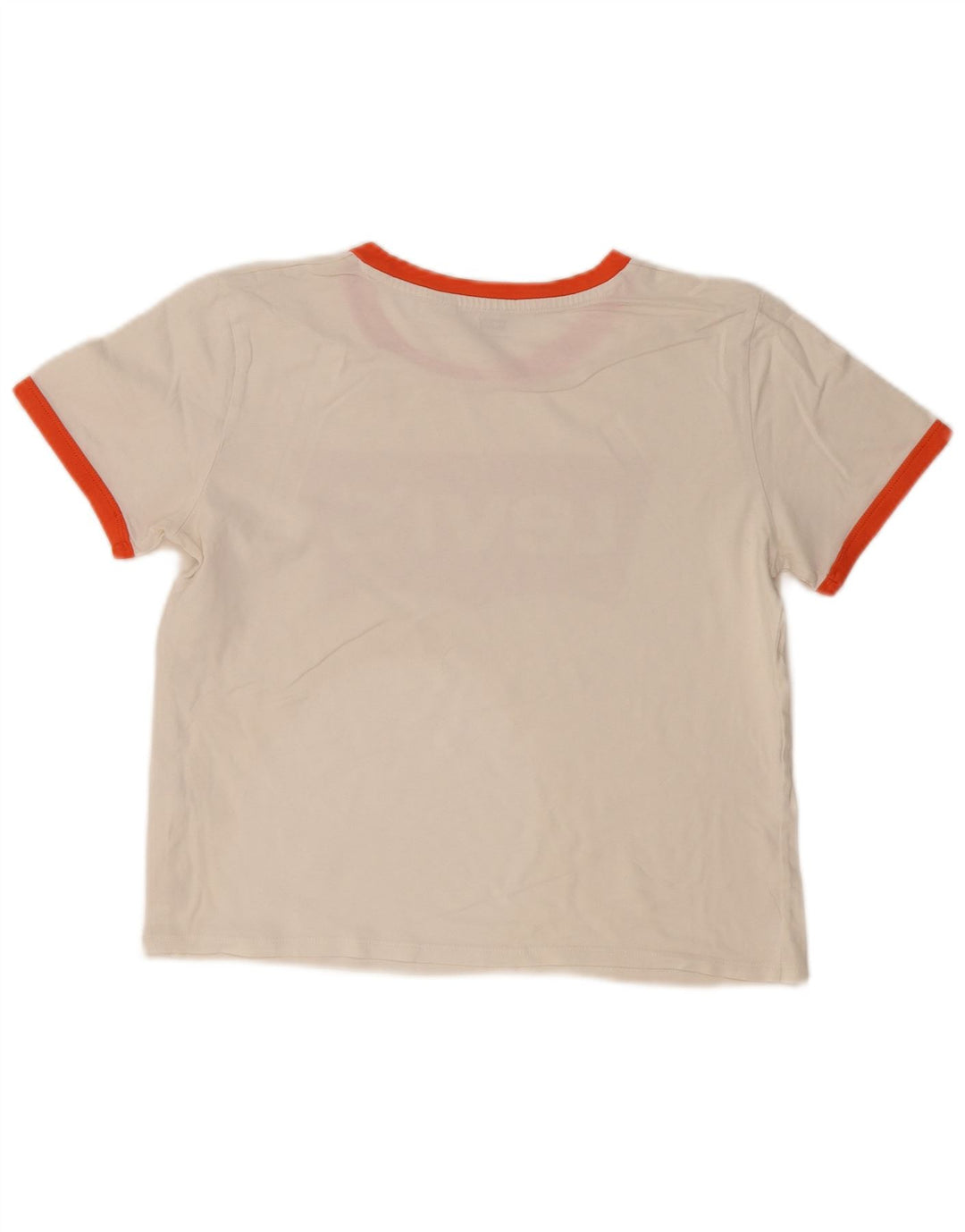 Levi's T-Shirt Crop Graphic Femme UK 14 Blanc Moyen