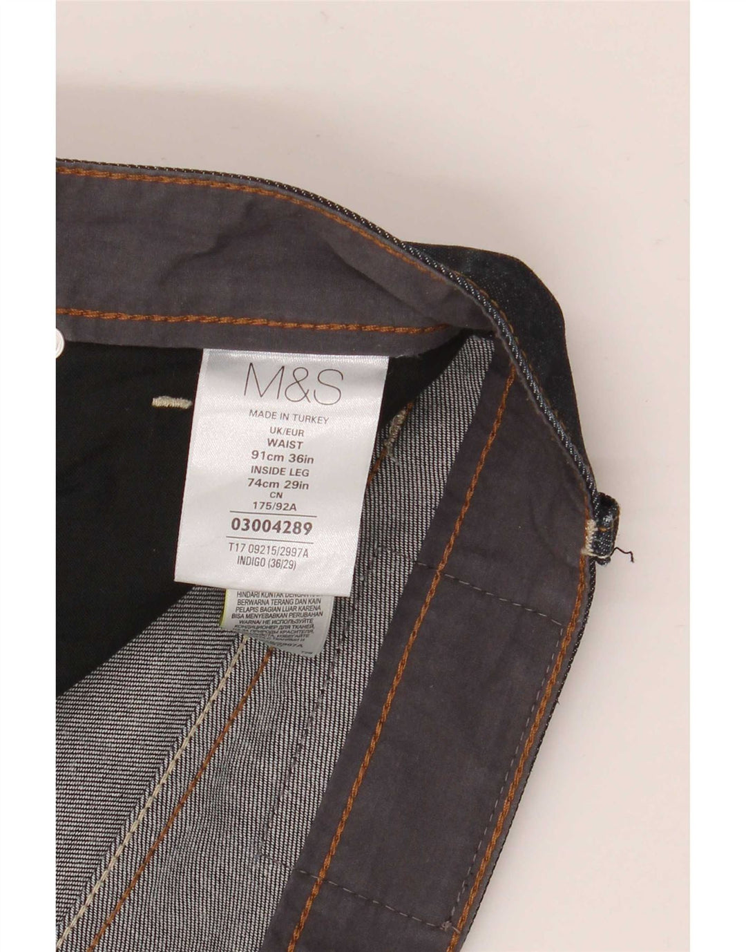 Marks & Spencer Jean Slim Autograph Homme W36 L29 Bleu Marine Coton
