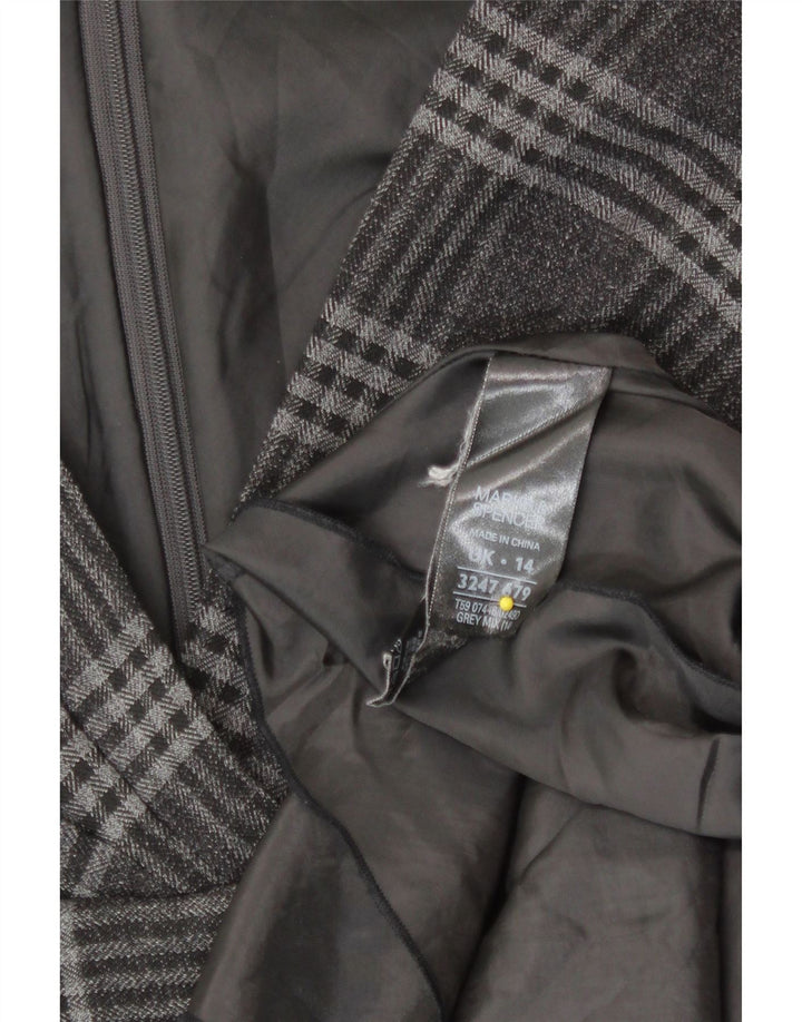Marks & Spencer Robe fourreau pour femme UK 44 Gris moyen à carreaux Polyester