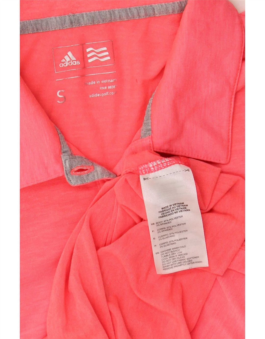 Adidas Polo Femme UK 10 Petit Rose Polyester