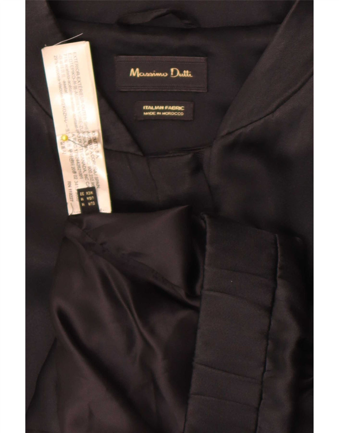 Massimo Dutti Veste Bomber Femme UK 38 Acétate Noir Moyen