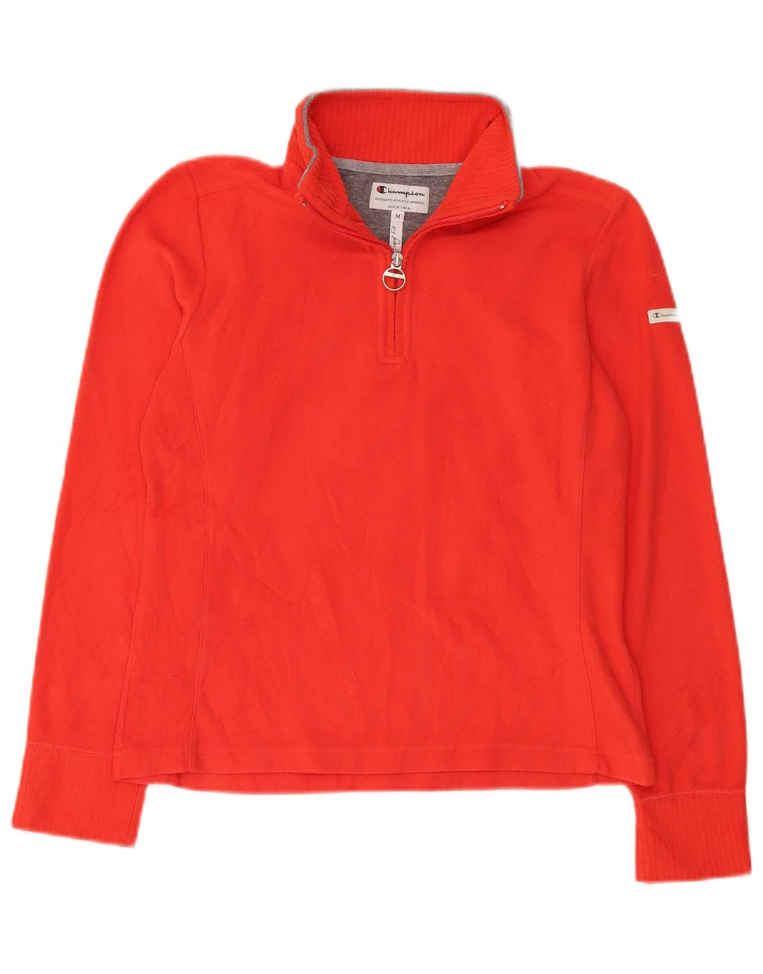 Champion Pull polaire à col zippé Easy Fit pour femme UK 14 Rouge moyen Polyester