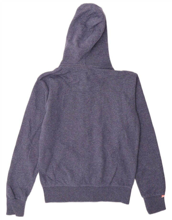 SUPERDRY Pull à Capuche Zippé Homme Bleu Moyen Coton