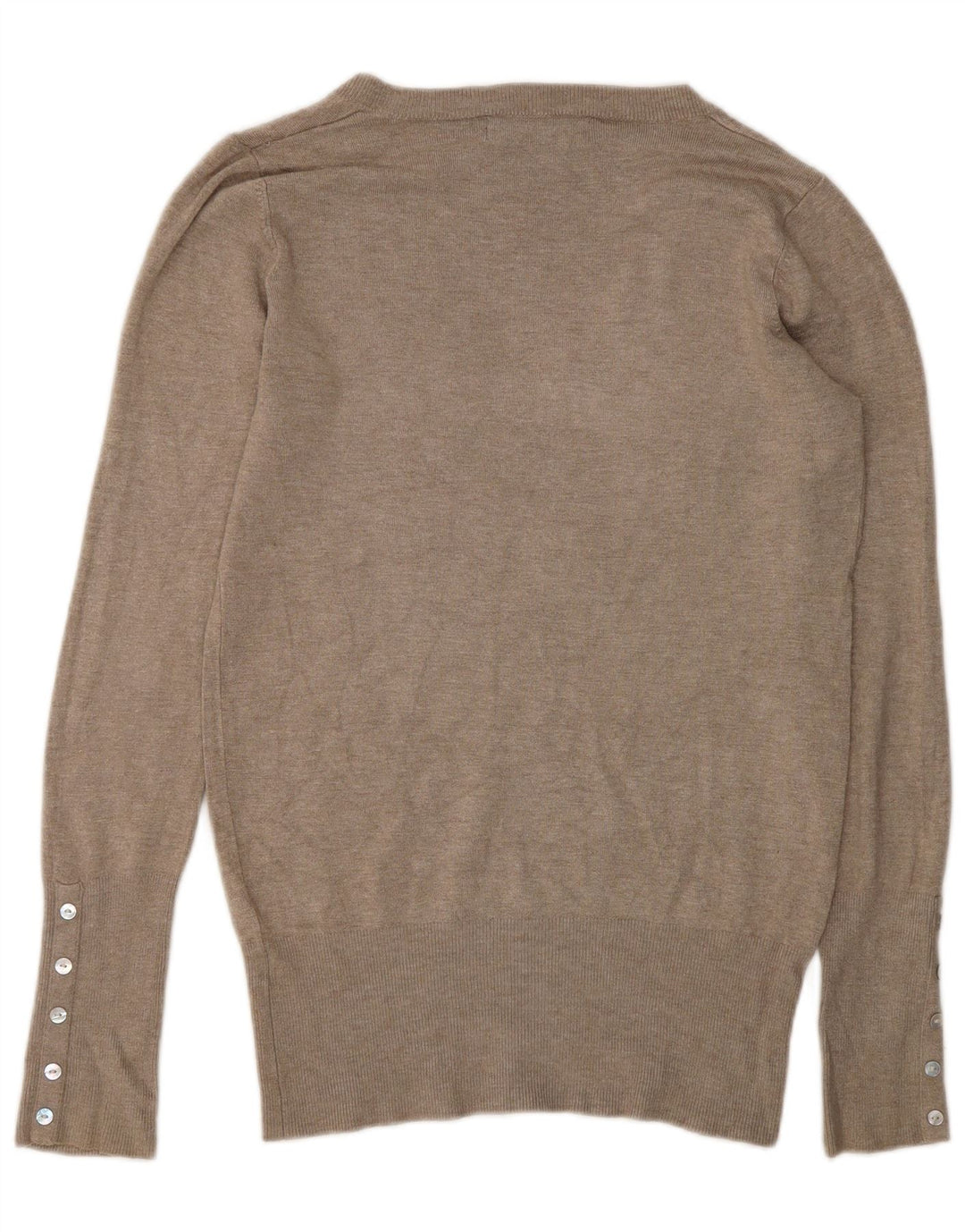 Zara Pull col V pour femme UK 14 Rayonne Gris Moyen