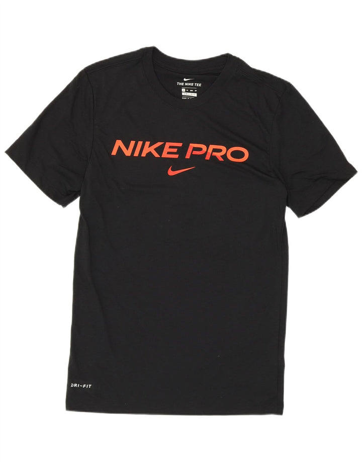 NIKE Hommes Dri Fit Graphic T-Shirt Top XS Noir Polyester