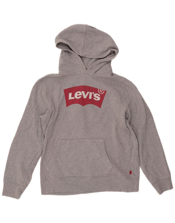 LEVI'S Pull à Capuche Graphique Homme Gris Moyen Coton