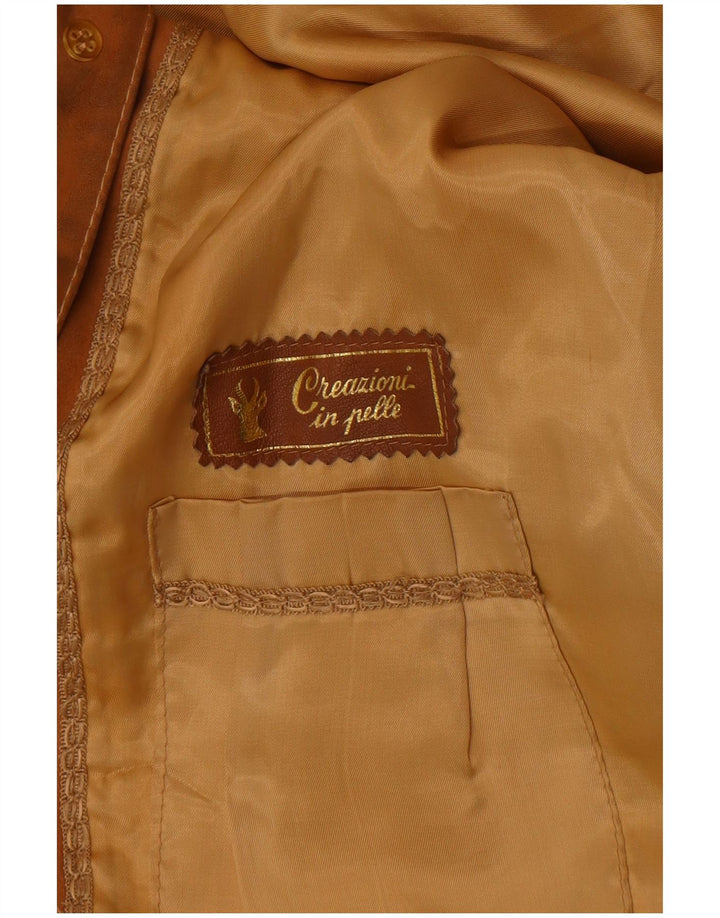 vintage Femme 3 Boutons Blazer En Daim Veste UK 14 Beige Moyen