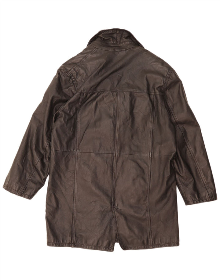 Conbipel Manteau en Cuir Oversize Femme IT 42 Cuir Noir Moyen