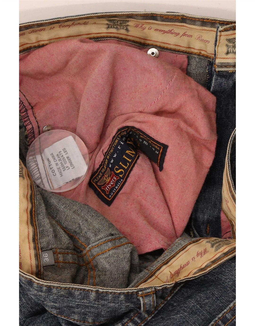 Rivers Jean droit homme W36 L33 bleu coton