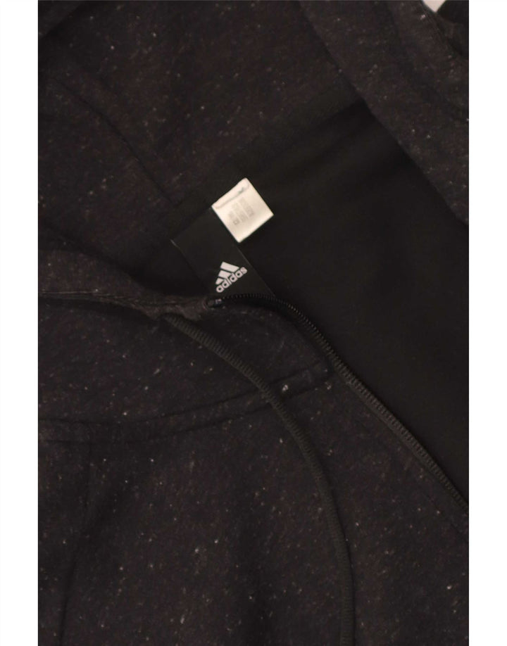 Adidas Pull à capuche zippé pour homme Gris moyen moucheté