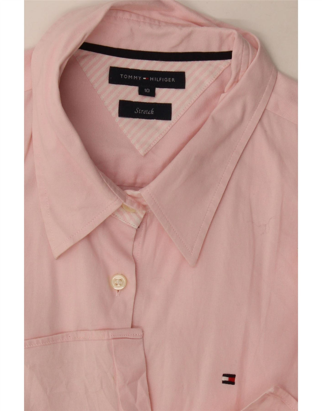 Tommy Hilfiger Chemise formelle pour femme US 10 Large Rose Rayé