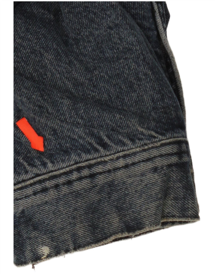 Zara Veste en jean surdimensionnée pour femme UK 14 Bleu marine moyen en coton