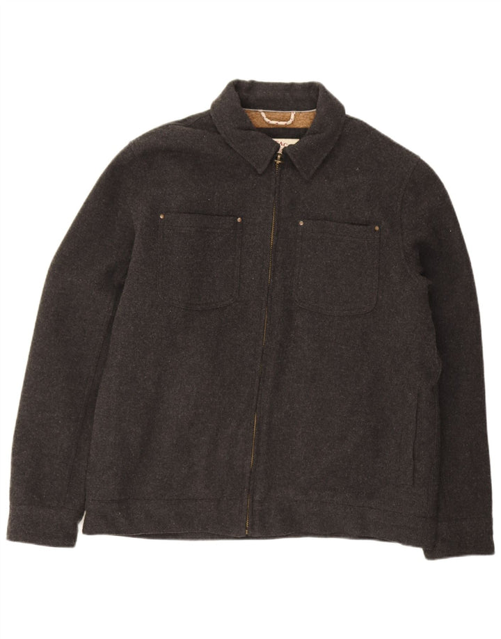 Fat Face Veste Sherpa Homme UK 40 Grande Laine Grise