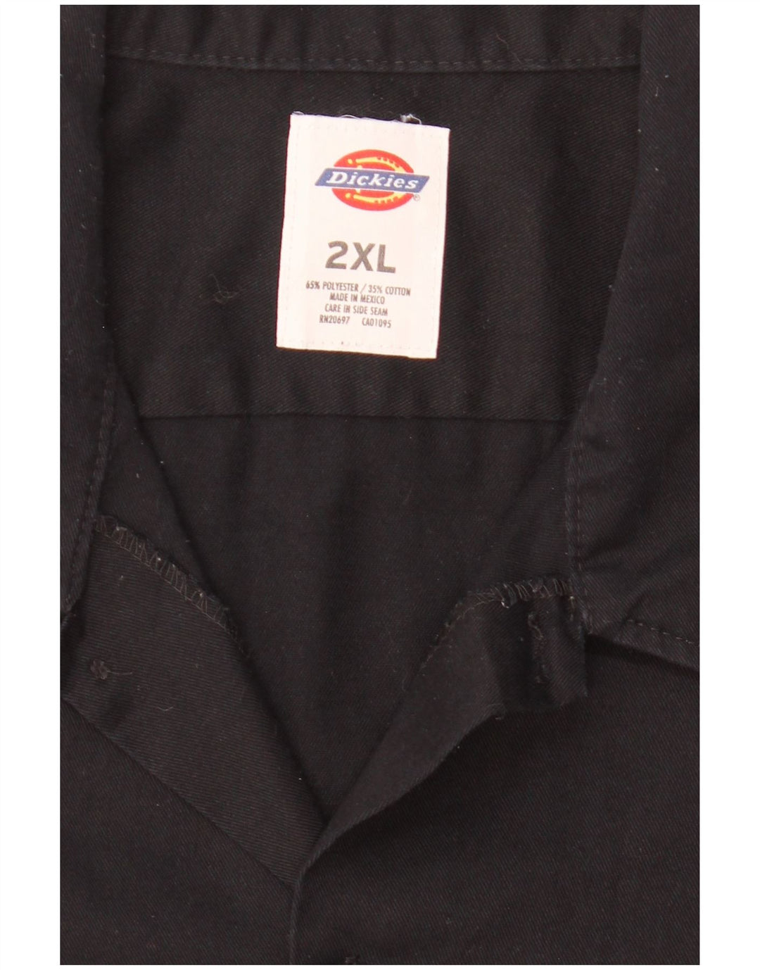 DICKIES Chemise à manches courtes pour hommes 2XL Noir Polyester