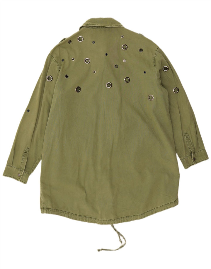 Zara Veste utilitaire militaire surdimensionnée pour femme UK 14 Kaki moyen