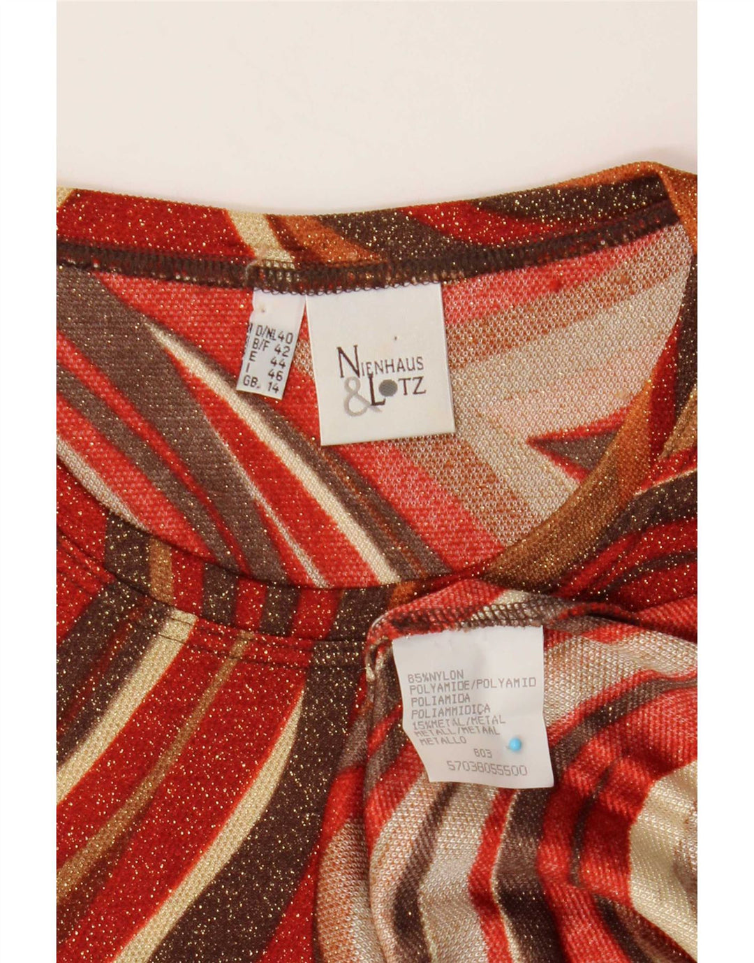 Nienhaus Haut à manches longues pour femme UK 44 Medium Multicolore Géométrique