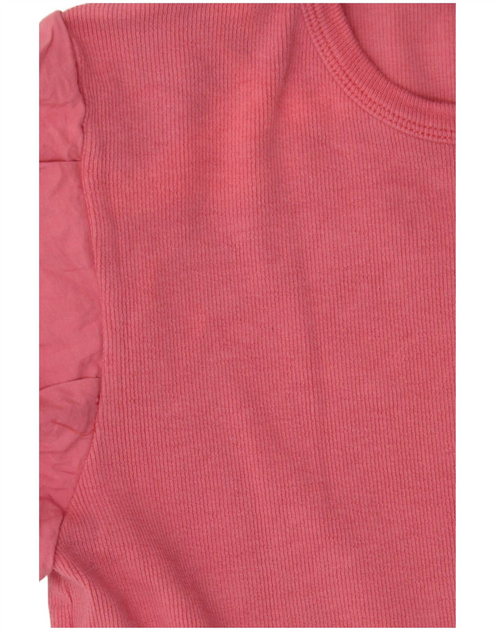 Zara Womens Blouse Top UK 12 Coton Rose Moyen