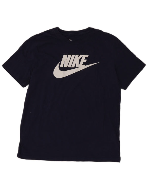 Nike T-shirt graphique pour homme en coton bleu marine Taille L