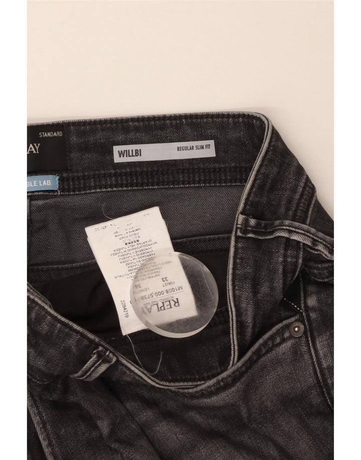 REPLAY Jean Slim Willbi Regular W33 L34 Homme Gris Coton