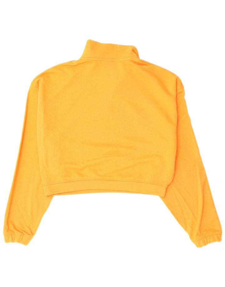 REEBOK Sweat-shirt court à col zippé pour femme UK 14 Orange moyen