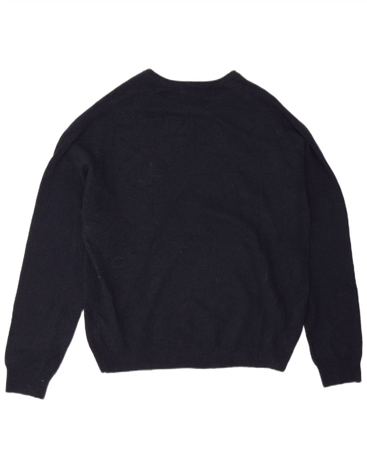 Marks & Spencer Pull coupe classique à col en V pour homme XL en laine bleu marine