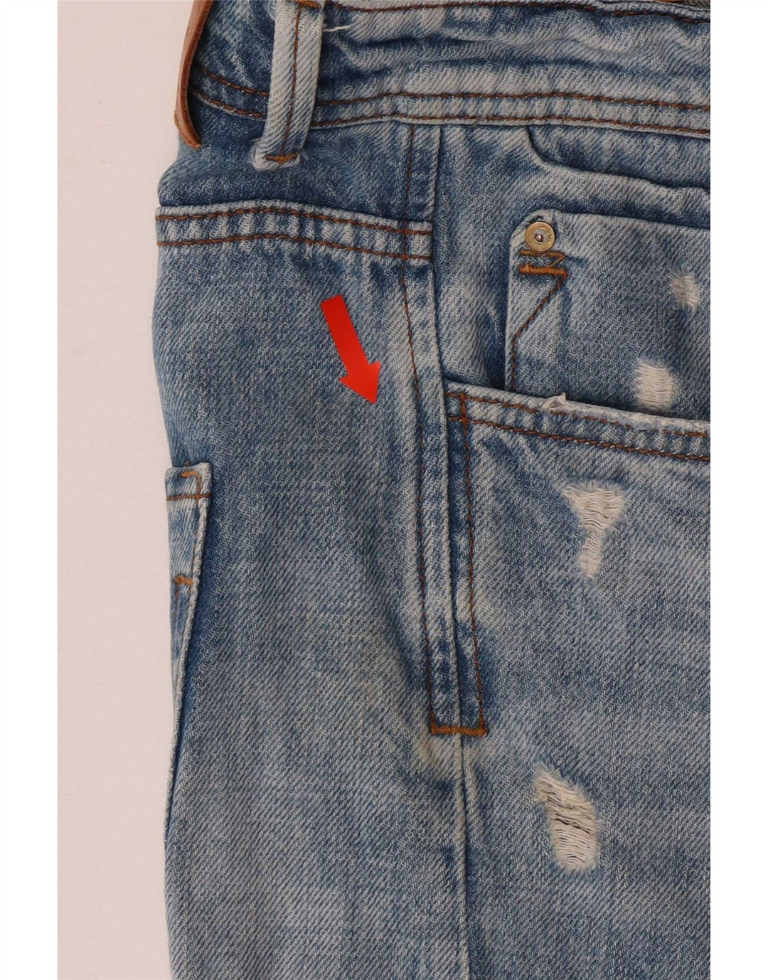 Zara Short en jean vieilli pour homme EU 42 Large W32 Bleu