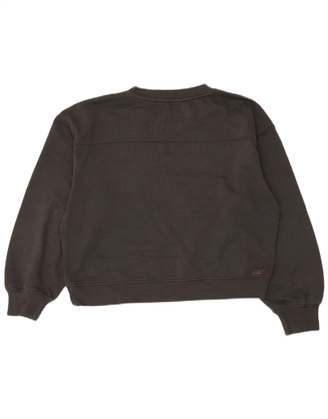 Zara Womens Crop Sweatshirt Jumper UK 14 Gris Moyen Polyester
