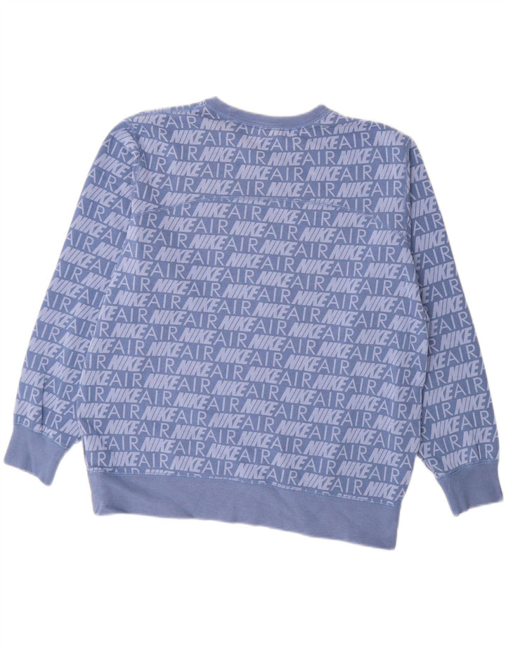 NIKE Sweat-shirt surdimensionné graphique pour femme UK 14 Bleu moyen Coton