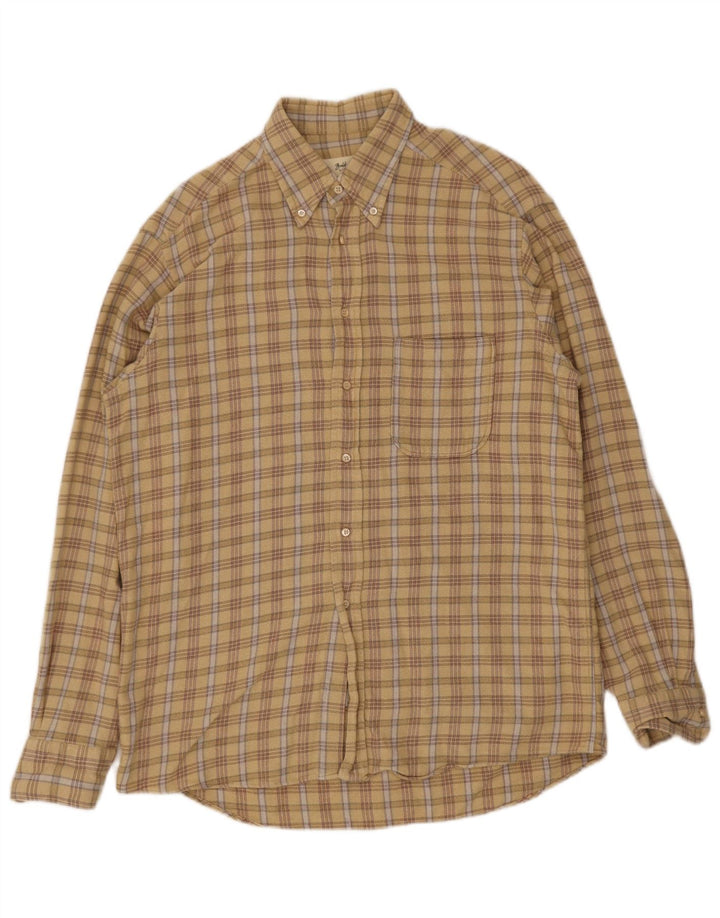 Hugo Boss Chemise en flanelle pour homme Taille 41 Grand carreaux beiges