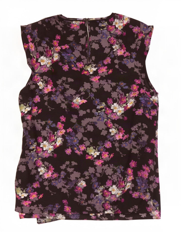Oasis Chemisier Femme UK 12 Medium Noir Floral Polyester