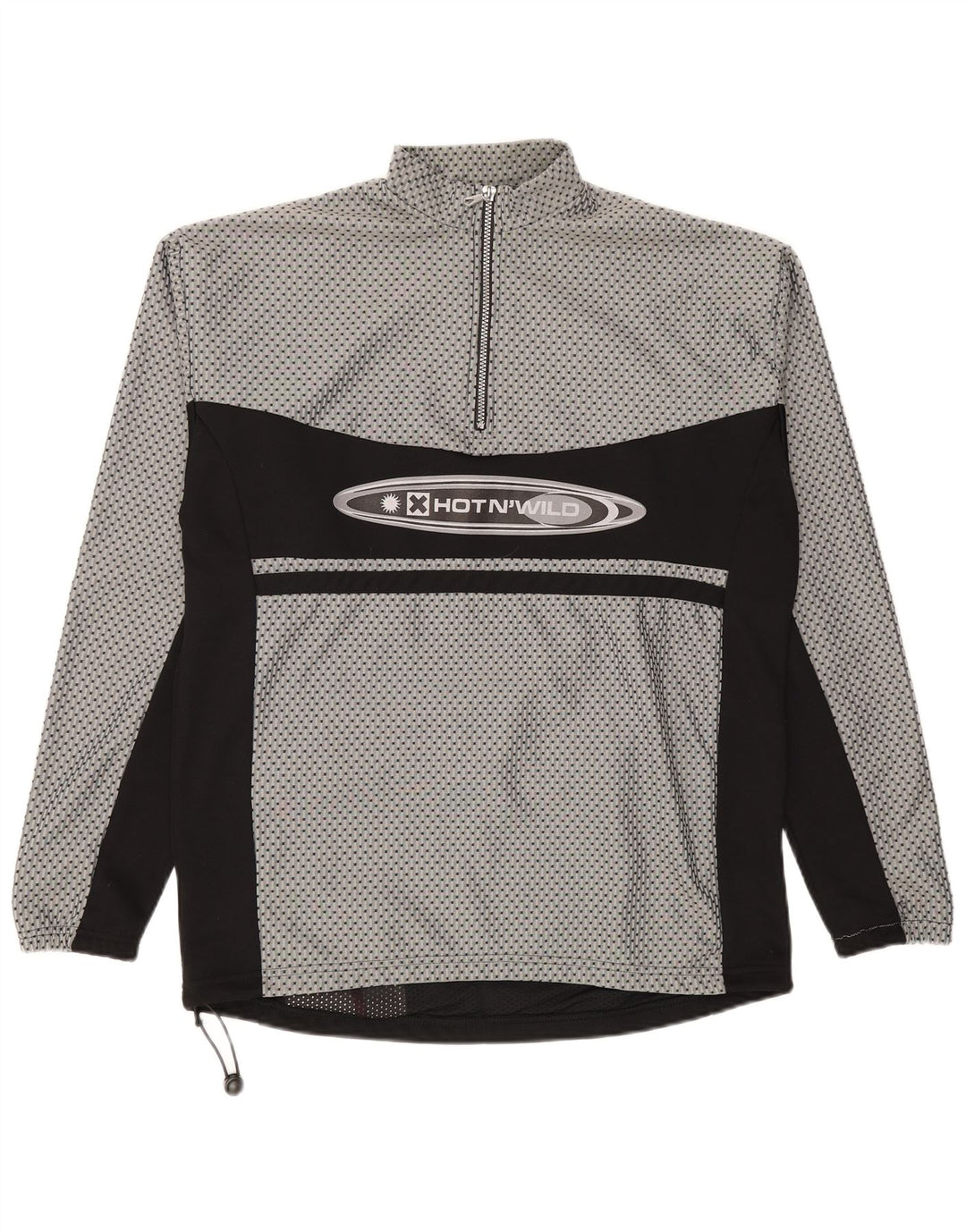 Vintage Mens Graphic Pull Survêtement Top IT 50 Gris Moyen Colourblock