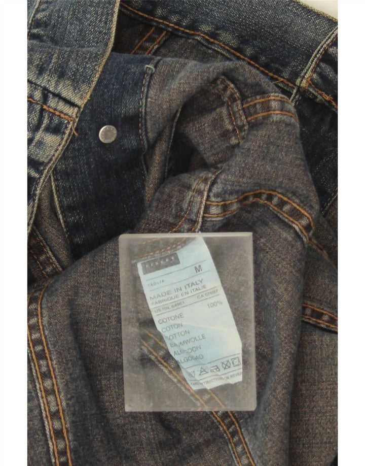 Sisley Veste en Jean Femme UK 14 Bleu Moyen Coton