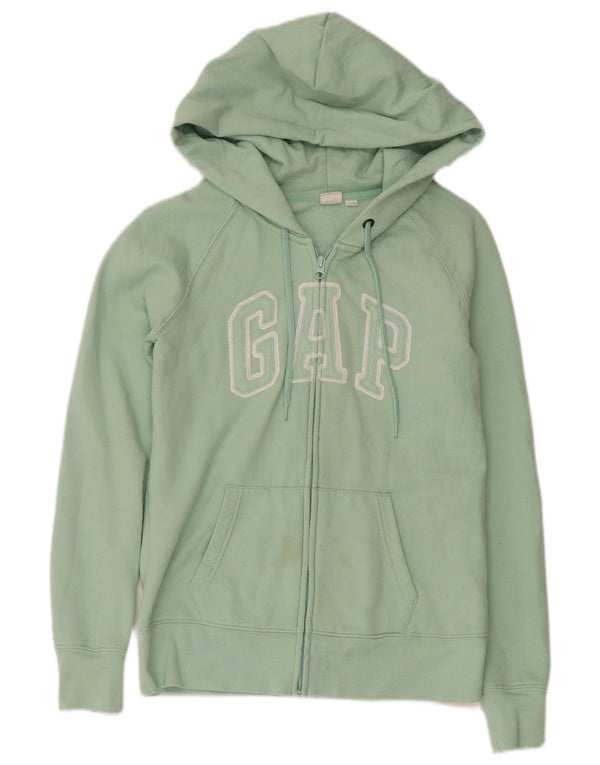 Gap Pull à capuche zippé graphique pour femme UK 10 Petit Coton Vert