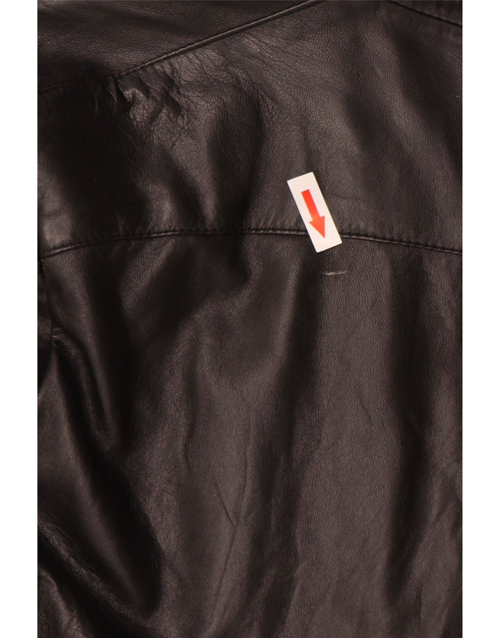 Veste en cuir femme vintage IT 48 XL Noir