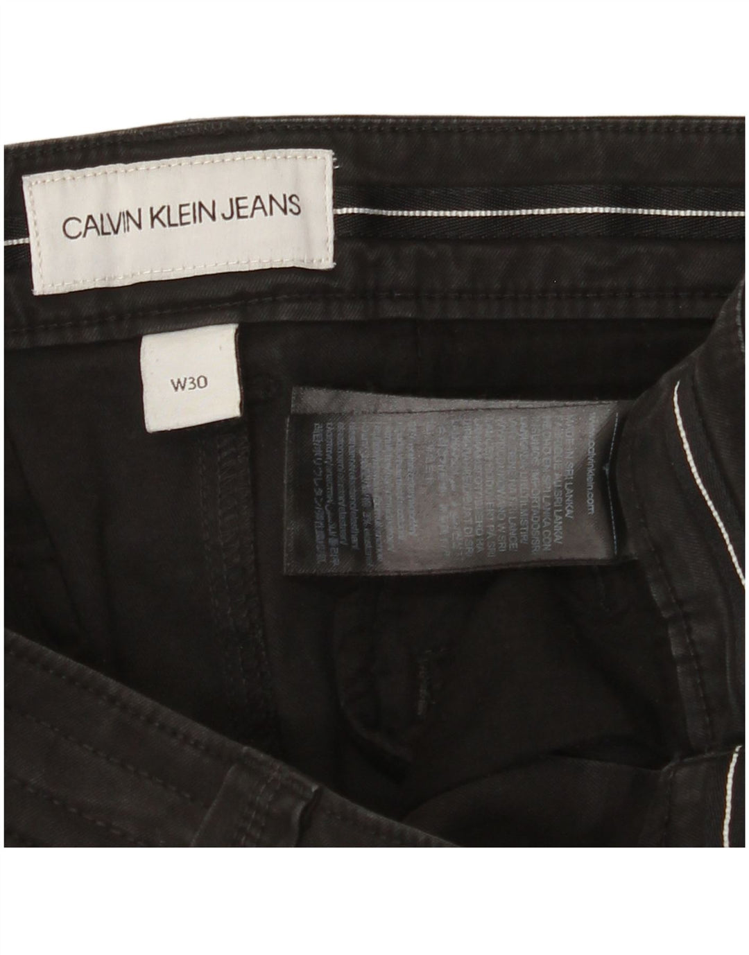 CALVIN KLEIN Pantalon Cargo Slim Homme W30 L29 Noir Coton