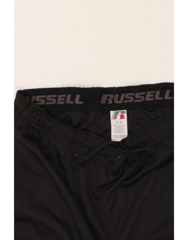 RUSSELL ATHLETIC Mens Capri Tracksuit Trousers Large Black Polyester Vintage Russell Athletic and Second-Hand Russell Athletic from Messina Hembry 