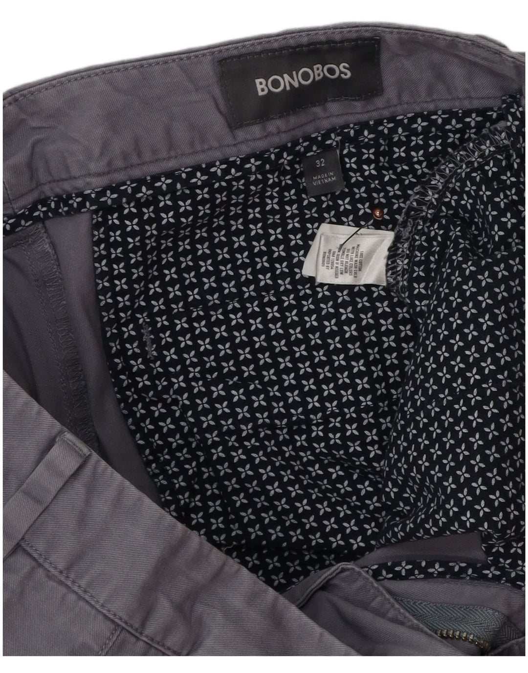 BONOBOS Short Chino Homme W32 Gris Moyen Coton