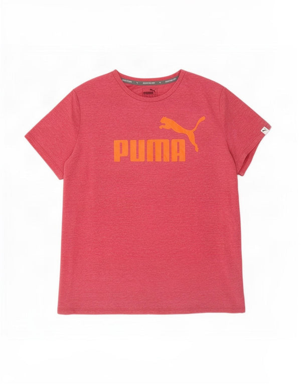 Puma T-shirt graphique pour femme UK 16 Large Rose Moucheté Polyester