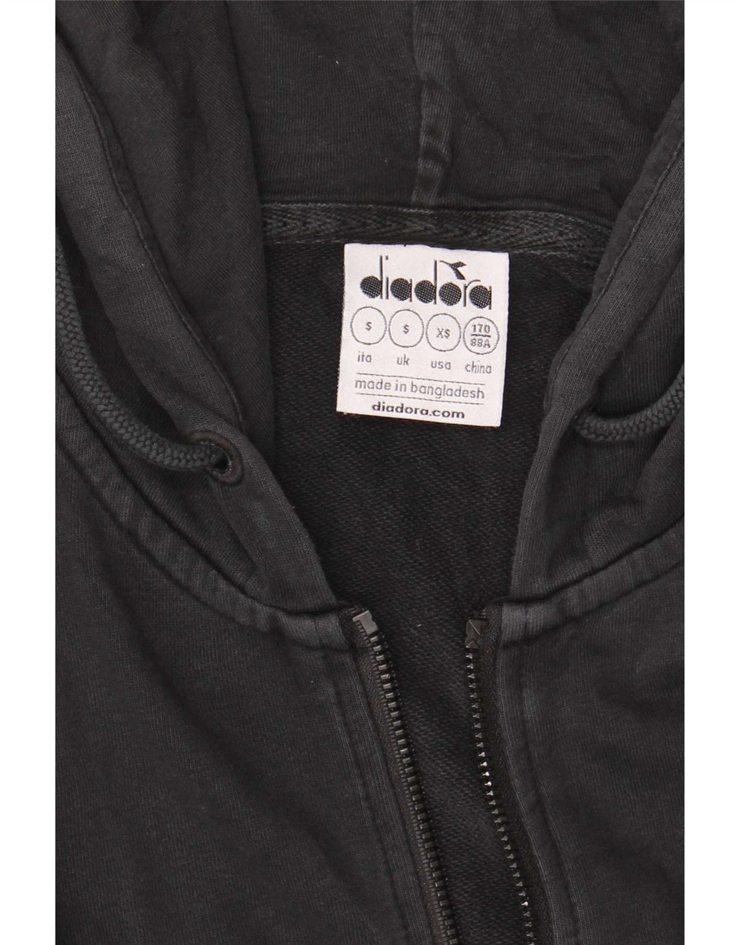 Diadora Pull à capuche zippé pour homme Petit Noir
