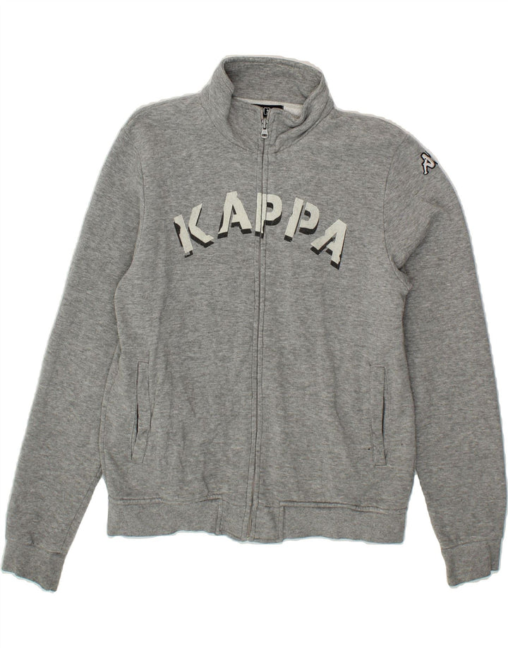 KAPPA Womens Graphic Tracksuit Top Jacket UK 10 Small Grey Cotton Vintage Kappa and Second-Hand Kappa from Messina Hembry 