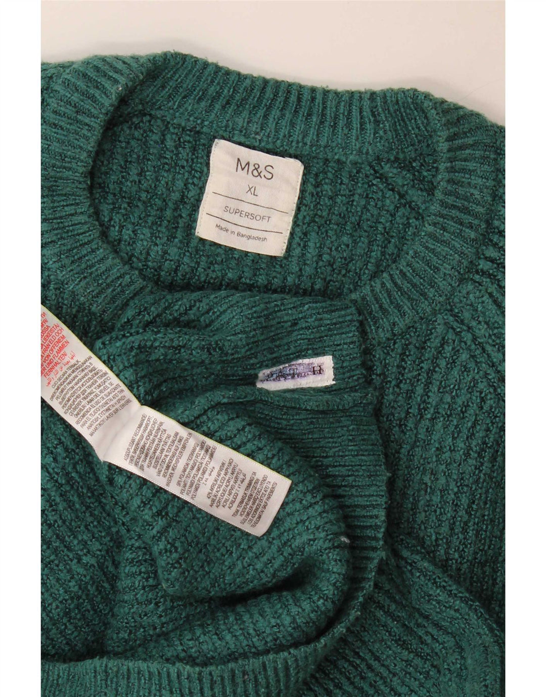 Marks & Spencer Pull Col Ras du Cou XL Homme Vert Polyamide
