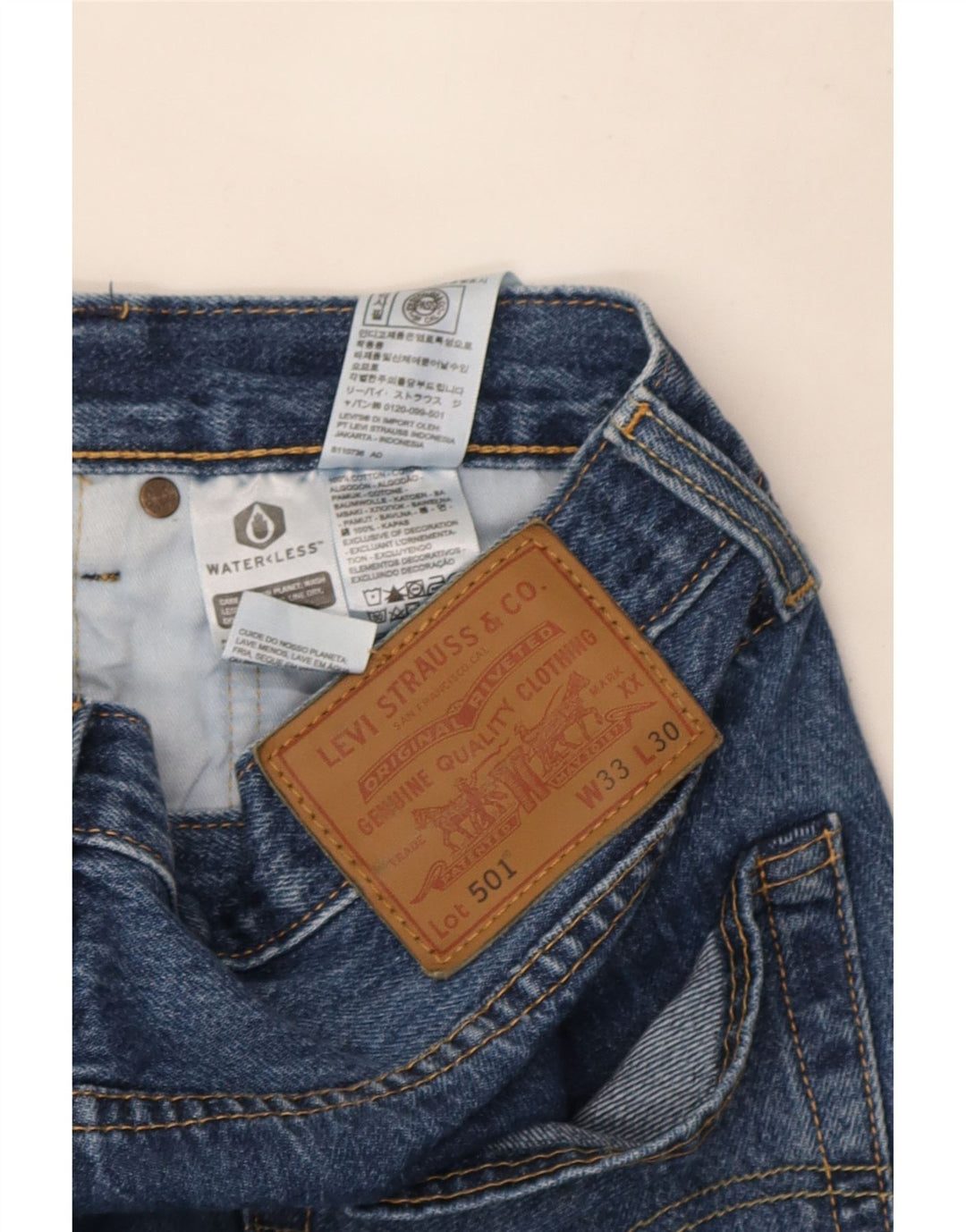 Levi's Jean Droit 501 Homme Bleu W33 L30 Coton
