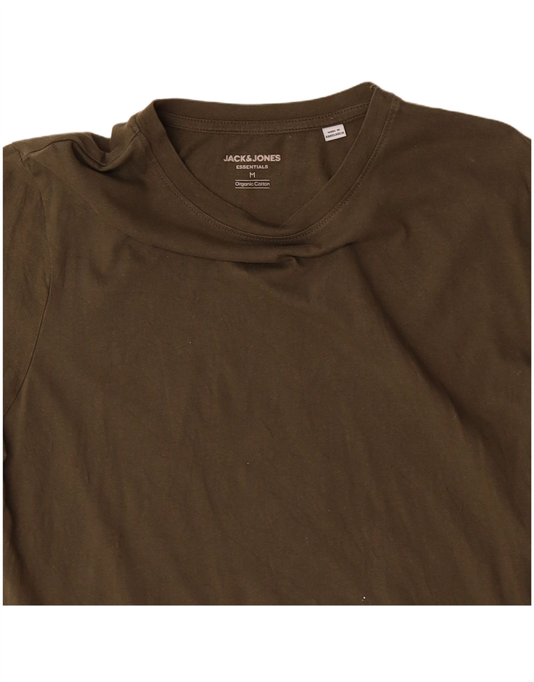 JACK & JONES Mens T-Shirt Top Medium Khaki Cotton