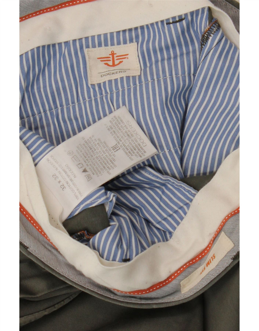 DOCKERS Pantalon Chino Slim Fit Homme W32 L32 Kaki Coton