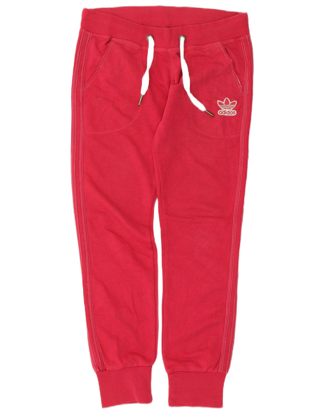 Adidas Femme Pantalon De Survêtement Joggers IT 44 Rouge Moyen Coton