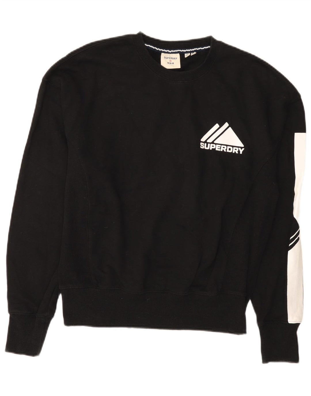 Superdry Sweat-shirt graphique pour femme UK 12 Noir moyen Colourblock